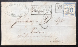 Alsace Lorraine 1ere Periode Affranchissement 4 Fev/24 Mars 71 : Lettre N°6 Obl Feldpost Relais N°25 + Taxe 2 Tres Rare - Sonstige & Ohne Zuordnung