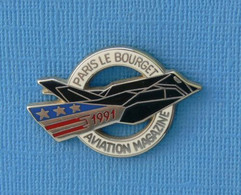 1 PIN'S //  ** PARIS LE BOURGET 1991 / LOCKHEED-MARTIN F-117 NIGHTHAWK / AVIATION MAGAZINE ** . (A.M.C.93) - Avions