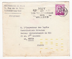 Lettre Tihange Les Huy Université De La Paix Belgique Blois Loir Et Cher - Storia Postale