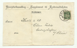 5ö Canc. KRISTIANIA on Printed Matter (Recepturhaandbo Supplement Til Medicinaltaksten) (MEDECINE)  17-X-1899 To Ludwigs - Cartas & Documentos