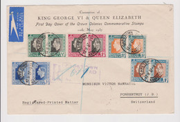 SOUTH AFRICA  1937 Registered Airmail Cover To Switzerland - Luftpost