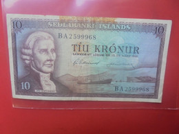 ISLANDE 10 KRONUR 1961 Circuler  (B.24) - Islande