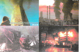 Fire In Belgrade (Serbie) 1999 - Multivues: The Bridge, Business Center USCE, Military Target (Firefighters, Pompiers) - Serbia