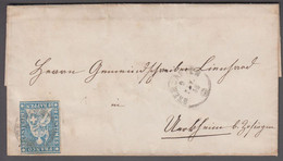 1854 - 1862. SCHWEIZ. Sitzende Helvetia. 10 RAPPEN. On Cover Cancelled BREMGARTEN 9 F... () - JF424104 - Gebraucht