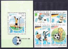 Soccer World Cup 1994 - Football - LAOS - S/S+Set MNH - 1994 – États-Unis