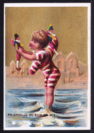 Chromo Doré - POLICHINELLE AU BAIN DE MER AVEC POUPEE - AT THE SEA WITH DOLL - Andere & Zonder Classificatie