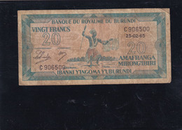 Burundi 20 Fr 1965 Royaume    See ,scan  R - Other - Africa