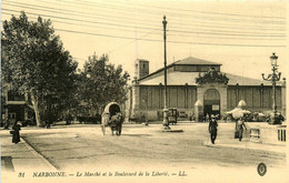 Narbonne * Le Marché Et Le Boulevard De La Liberté * Attelage * Halles - Narbonne