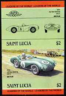 St Lucia 1984 Cars #2 (Leaders Of The World) $2 Aston Martin DB3S (1954) U/M Imperf Se-tenant Pair (as SG 757a) - St.Lucie (1979-...)