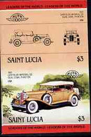 St Lucia 1984 Cars #2 (Leaders Of The World) $3 Chrysler Imperial (1931) U/M Imperf Se-tenant Pair (as SG 759a) - St.Lucie (1979-...)