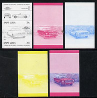 St Lucia 1984 Cars #2 (Leaders Of The World) 75c Ford Mustang (1965) Set Of 5 Imperf Progressive Colour Proofs In Se-ten - St.Lucie (1979-...)