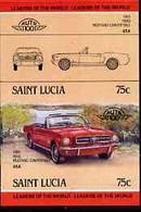 St Lucia 1984 Cars #2 (Leaders Of The World) 75c Ford Mustang (1965) U/M Imperf Se-tenant Pair (as SG 753a) U/M - St.Lucie (1979-...)