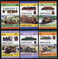 St Lucia 1984 Locomotives #2 (Leaders Of The World) Set Of 12 Opt'd SPECIMEN (as SG 715-26) U/M - St.Lucie (1979-...)