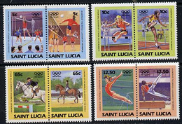 St Lucia 1984 Olympics (Leaders Of The World) Set Of 8 U/M (SG 727-34) - St.Lucie (1979-...)