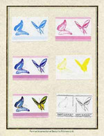 St Lucia 1985 Butterflies (Leaders Of The World) $2.25 Set Of 7 Imperf Progressive Proof Pairs Comprising The 4 Individu - St.Lucie (1979-...)
