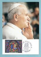 Carte Maximum Oblitération 1988 - Visite De Jean Paul II à Obernai - Vitrail De La Sainte Chapelle - YT 1492 - 1980-89