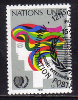 UNITED NATIONS GENEVE GINEVRA GENEVA SVIZZERA ONU UN UNO 1984 INTERNATIONAL YOUTH YEAR 1.20fr USATO USED OBLITERE' - Gebraucht