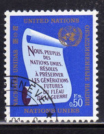 UNITED NATIONS GENEVE GINEVRA GENEVA SVIZZERA ONU UN UNO 1969 1970 OPENING WORDS  0.50fr Of CHARTER USATO USED OBLITERE' - Gebruikt