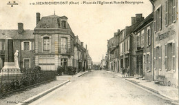 18 - Henrichemont - Place De L'église Et Rue De Bourgogne - Henrichemont