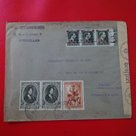 LETTRE RECOMMANDE BRUXELLES CACHET OBERKOMMANDO DER WEHRMACHT CENSURE POUR TROYES FRANCE OCCUPEE 1941 - WW II (Covers & Documents)