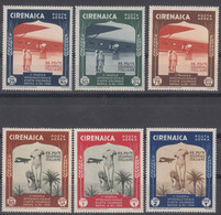 Italy Colonies Cirenaica 1934 Posta Aerea Sassone#A24-A29 Mint Hinged - Cirenaica