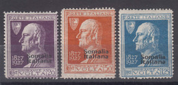 Italy Colonies Somalia 1927 Sassone#109-111 Mint Hinged - Somalia