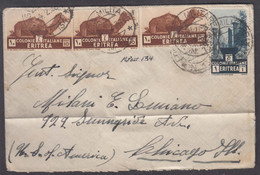 Italy Colonies Eritrea Cover To Chicago, Military Post 105-134 - Erythrée