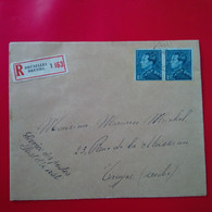 LETTRE RECOMMANDE BRUXELLES POUR TROYES - Guerra '40-'45 (Storia Postale)