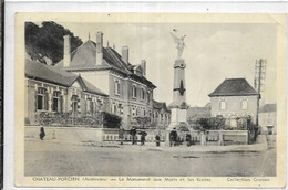 D 08.  CHATEAU PORCIEN.  LE MONUMENT AUX MORTS ET LES ECOLES - Chateau Porcien