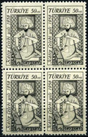 Turkey 1958 Mi 1607 MNH Katip Celebi Year | Historian | 17th Century Turkish Scientist | Geographer [Block Of 4] - Neufs