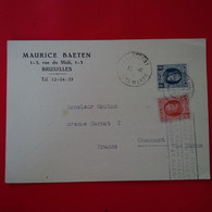 LETTRE BRUXELLES MAURICE BAETEN POUR CHAUMONT 1935 VENTE DE TIMBRE - Storia Postale