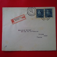 LETTRE RECOMMANDE BRUXELLES POUR TROYES - Covers & Documents