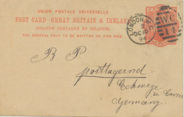 GB 1895 QV 1d Orangered Superb Postcard W Duplex "LONDON.W.C. / W.C / 14" NEW LATEST USAGE - Covers & Documents