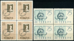 Turkey 1957 Mi 1522-1523 MNH Academy Of Art, 75th Year [Block Of 4] - Neufs