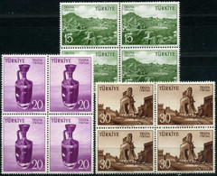 Türkiye 1956 Mi 1512-1514 MNH Troia, Truja, Troje | Historic Sites [Block Of 4] - Neufs