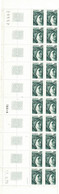 SABINE DE GANDON - 0.05c - N°1964 - BLOC 20 TIMBRES BAS DE PAGE - COIN DATE - DU 17-2-78 - NUMERO DE PLANCHE. - 1970-1979