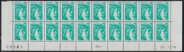 SABINE DE GANDON - 0.20c - N°1967 - BLOC 20 TIMBRES BAS DE PAGE - COIN DATE - DU 30-1-78 - NUMERO DE PLANCHE. - 1970-1979