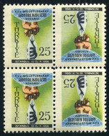 Türkiye 1956 Mi 1486 MNH [Tête-bêche] Int. Anti-Alcoholism Congress | Hands Holding Bottled Serpent [Block Of 4] - Neufs