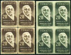 Türkiye 1956 Mi 1477-1478 MNH Mother's Day [Block Of 4] - Neufs