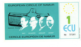 13582" EUROPEAN CIRCLE OF NAMUR-1 ECU " Cm. 7,5 X 14,5 - Ohne Zuordnung