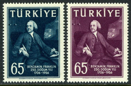 Turkey 1957 Mi 1534-1535 MNH Benjamin Franklin - Neufs