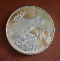 Fiji 10 Dollars Frog 1986 Elisabeth II Figi Silver Bullion PROOF - Figi