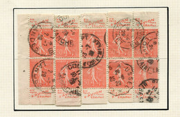 !!! 50C SEMEUSE LIGNEE, RECONSTITUTION DU PANNEAU TOILE D'AVION OBLITEREE - Used Stamps