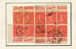 !!! 50C SEMEUSE LIGNEE, RECONSTITUTION DU PANNEAU BENJAMIN OBLITERE - Used Stamps