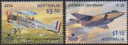 AUSTRALIA, 2021, MNH, PLANES, RAAF CENTENARY, ROYAL AUSTRALIAN AIR FORCE, 2v - Flugzeuge
