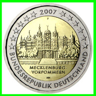 ALEMANIA ( GERMANY ) .- 5 MONEDAS CONMEMORATIVAS DE 2.00 EUROS - AÑO 2007,. SÍMBOLOS DE LOS ESTADOS FEDERADOS DE ALEMANI - Allemagne