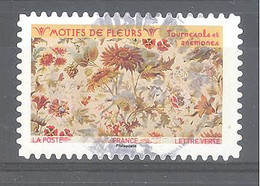 France Autoadhésif Oblitéré (Motifs De Fleurs : Tournesols Et Anémones) (cachet Rond) - Gebraucht