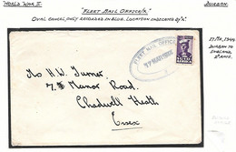 MARITIME FLEET MAIL OFFICE X 1944 WW2 SOUTH AFRICA Durban To ENGLAND Essex Worn Cancel 2nd Rate - Lettres & Documents