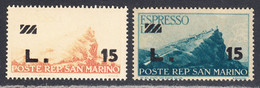 San Marino 1947 Express Letter, Mint No Hinge, Sc# E17-E18, SG - Express Letter Stamps