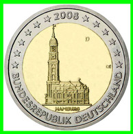 ALEMANIA ( GERMANY ) .- LAS 5 MONEDAS CONMEMORATIVAS DE 2.00 EUROS - AÑO 2008,. PRESIDENCIA DE HAMBURGO EN EL BUNDESRAT; - Allemagne